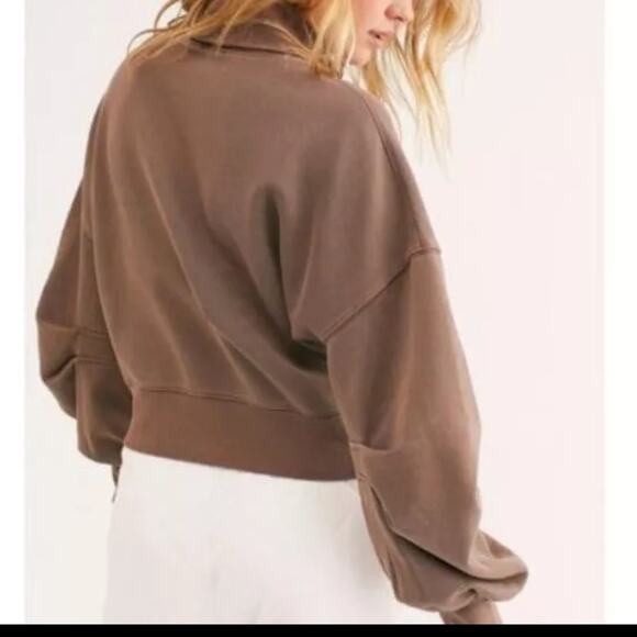 Free People “Rudy” turtleneck balloon sleeve pullover cotton sweatshirt sweater - Picture 2 of 9